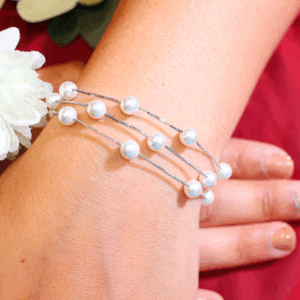 Pearl Cascade Silver Bracelet
