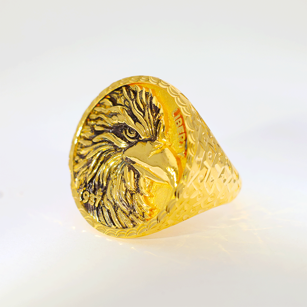 Liberty Eagle Gold Gents Ring - Image 2