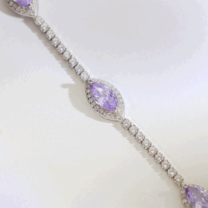 Lavender Drop Silver Bracelet