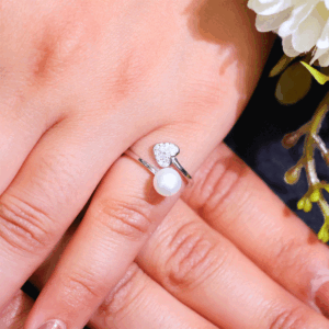 Pearl Heart Grace Ring