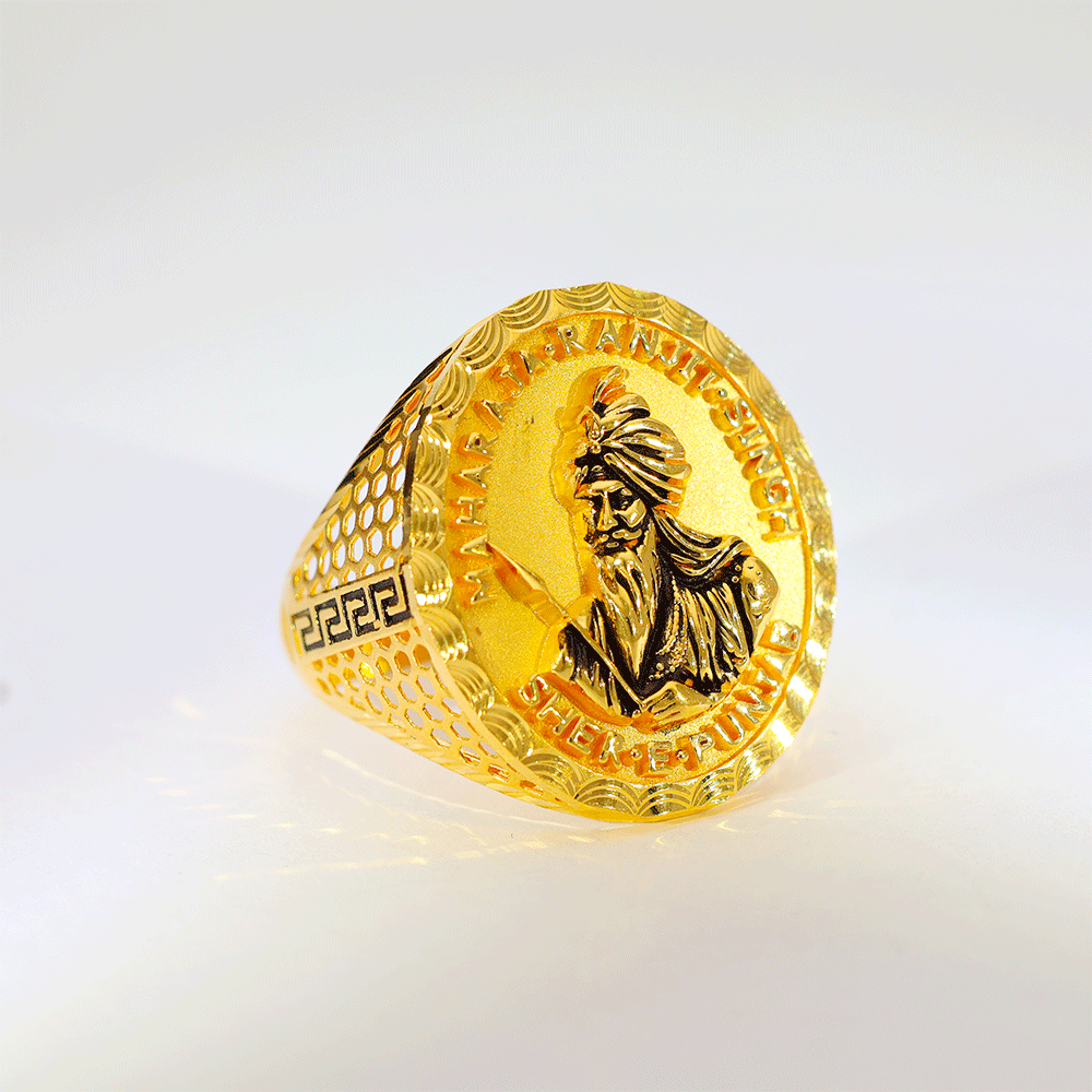 Sher-e-Punjab Gold Gents Ring