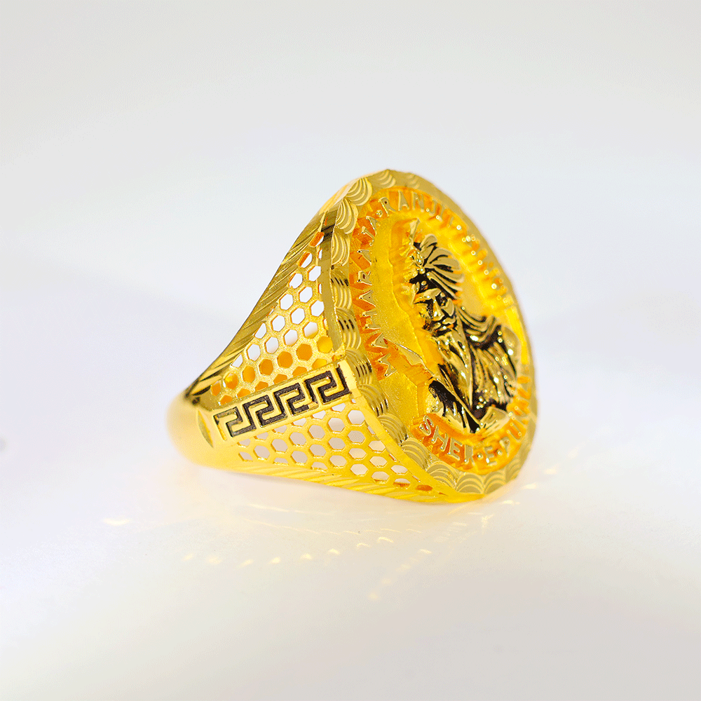 Sher-e-Punjab Gold Gents Ring - Image 4