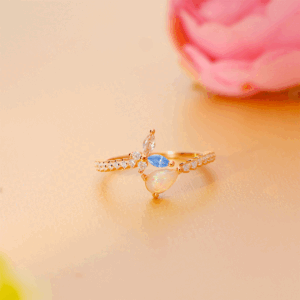 Opal Dew Petal Ring