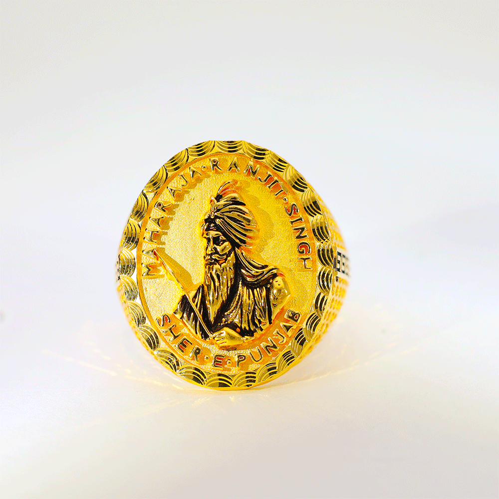 Sher-e-Punjab Gold Gents Ring - Image 2