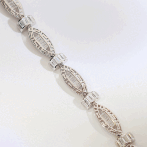Crystal Leaf Silver Bracelet