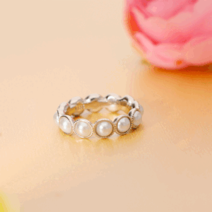 Pearl Halo Eternity Ring