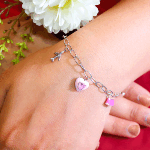 Pink Love Journey Silver Bracelet