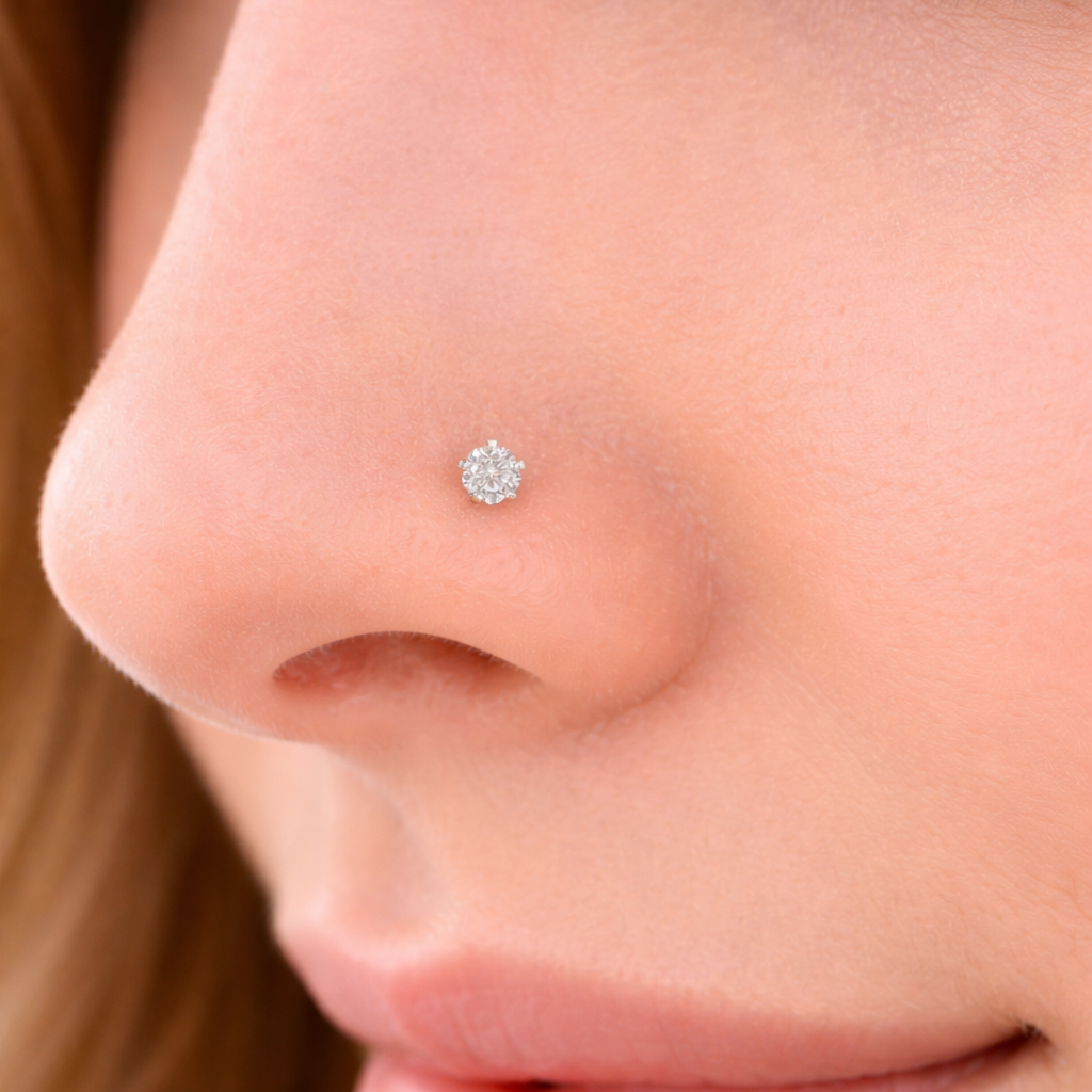Micro Spark Solitaire Nose pin (Single Piece)