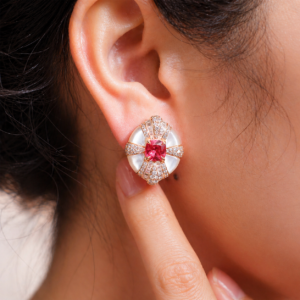 Blush Ruby Radiance Stud Earrings
