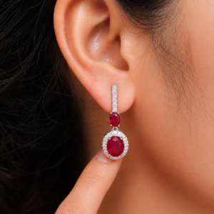 Ruby Glow Drop Elegance Earrings