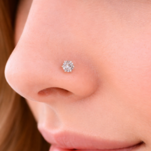 CrystalGlow Solitaire Nose pin (Single Piece)