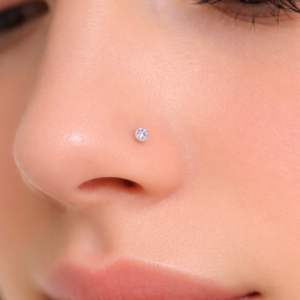 Golden Aura Bezel Nose pin (Single Piece)