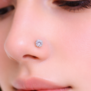 Elegant Round Cut Stone Nose pin (Single Piece)