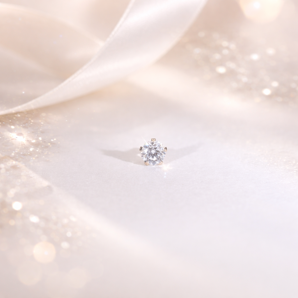 Tiny Glow Solitaire Nose Pin (Single Piece) - Image 4