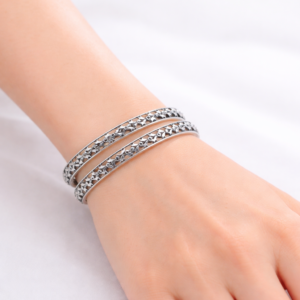 Vintage Lace Silver Bangles