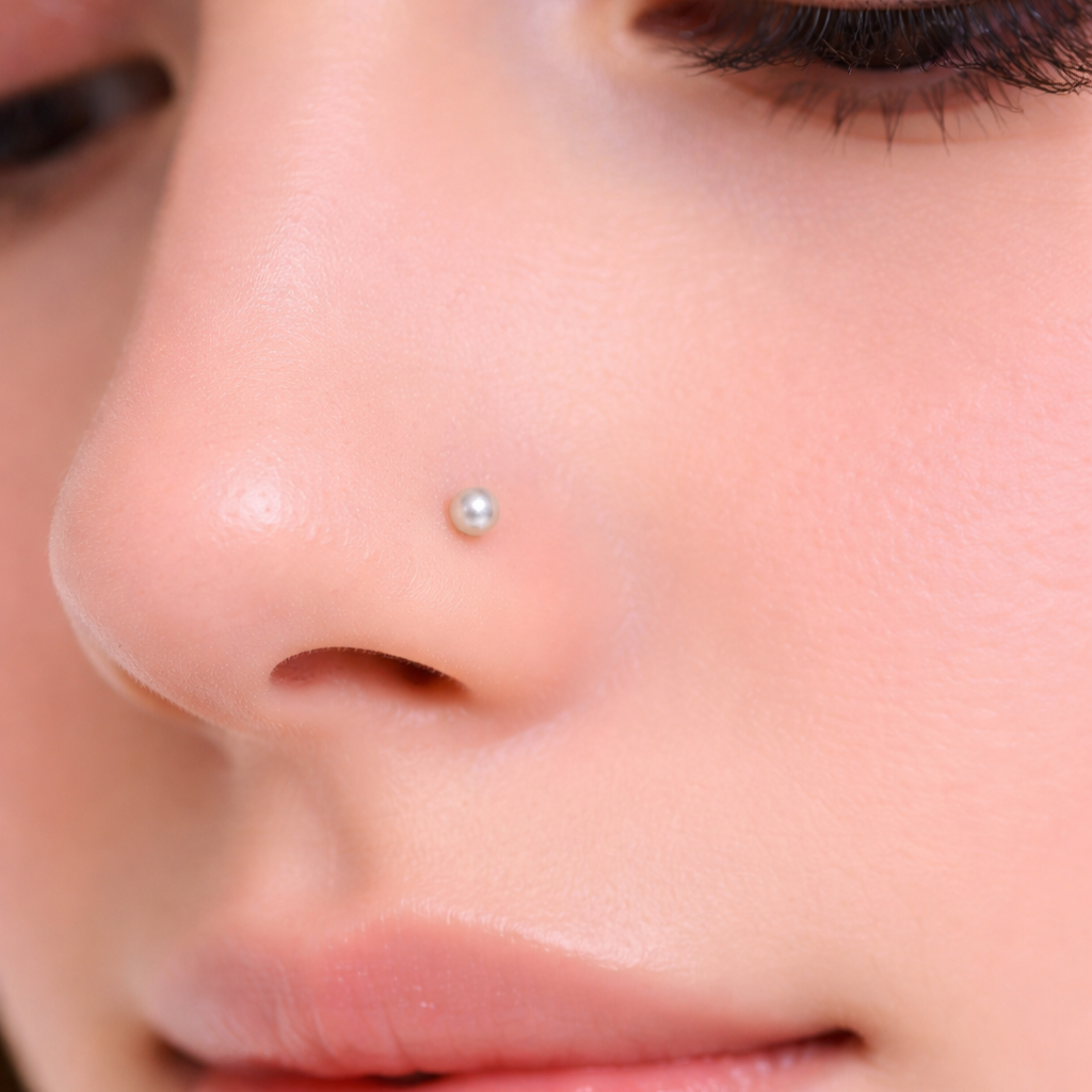 NanoShine Pearl Nose pin (Single Piece)