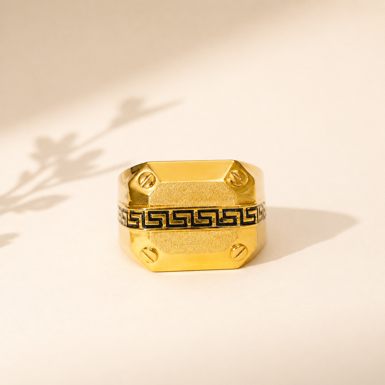 Power Plate Gold Gents Ring - Image 5