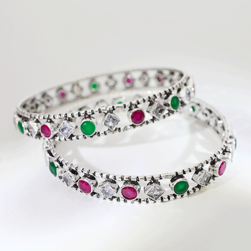 Heritage Multistone Kada Bangles - Image 2