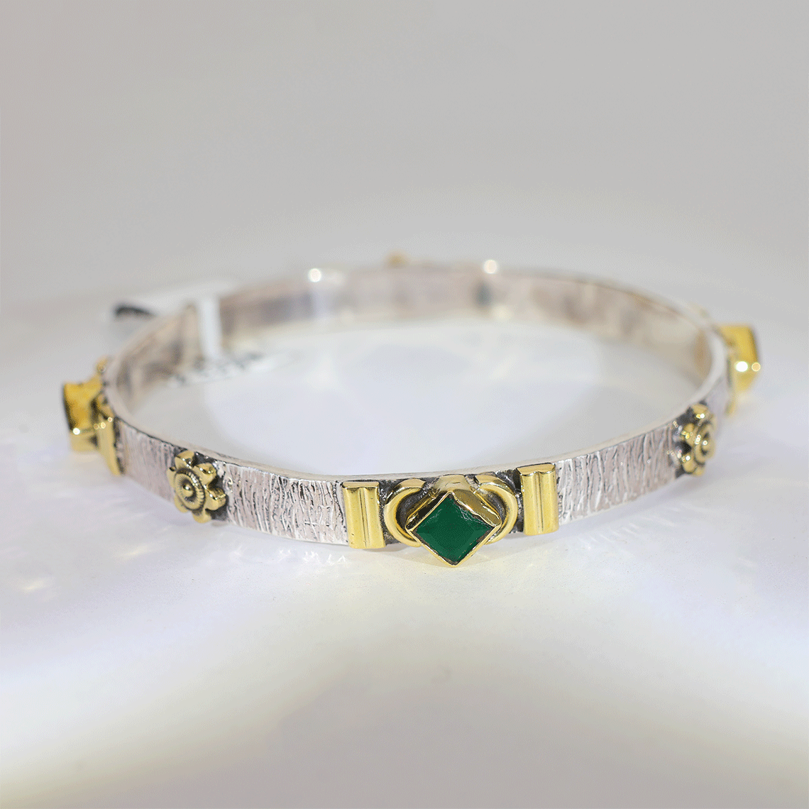 Emerald Royale Dual Tone Designer Bangles - Image 2