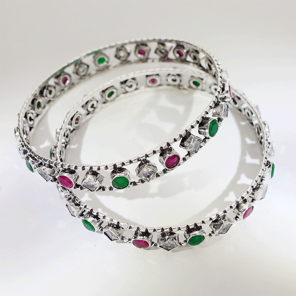 Heritage Multistone Kada Bangles - Image 5