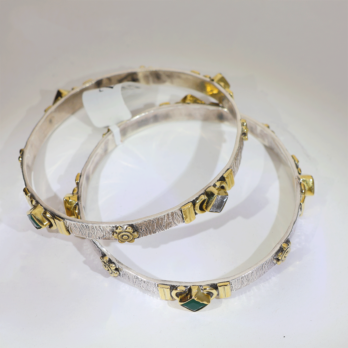 Emerald Royale Dual Tone Designer Bangles - Image 8