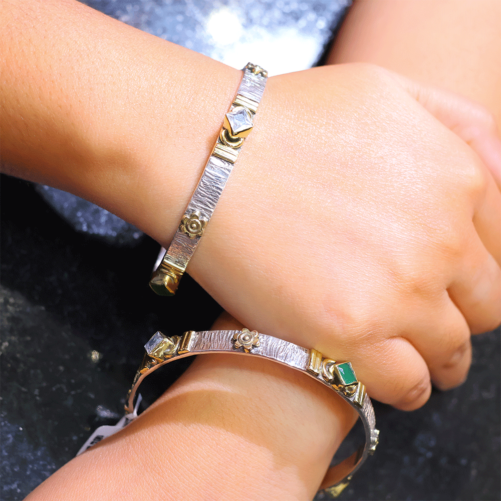 Emerald Royale Dual Tone Designer Bangles
