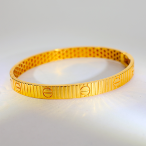 Striped Screw Gold Bracelets Ladies