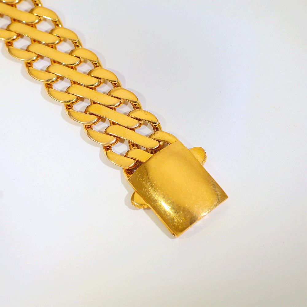Classic Cuban Gold Gents Bracelet - Image 3