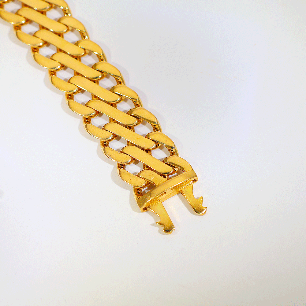 Classic Cuban Gold Gents Bracelet - Image 4