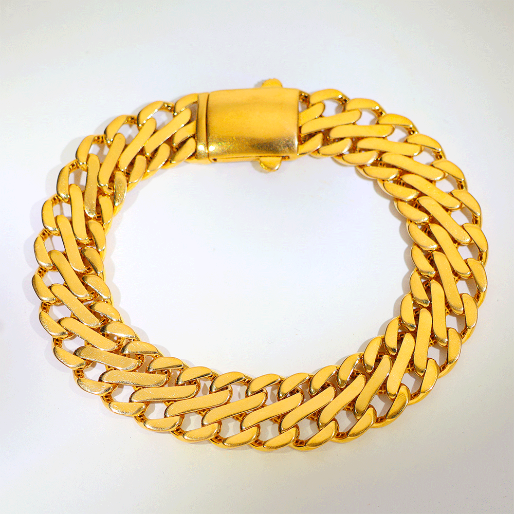 Classic Cuban Gold Gents Bracelet - Image 2