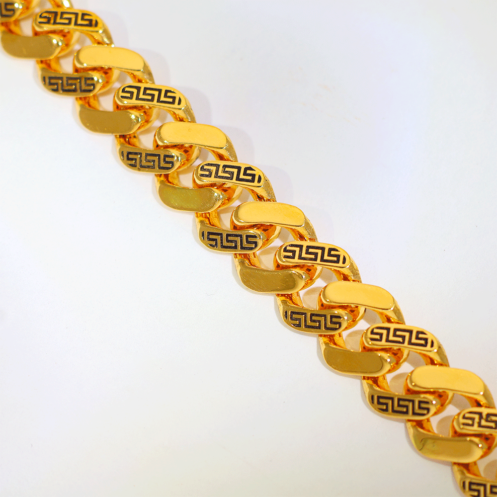 Greek Link Gold Gents Bracelet