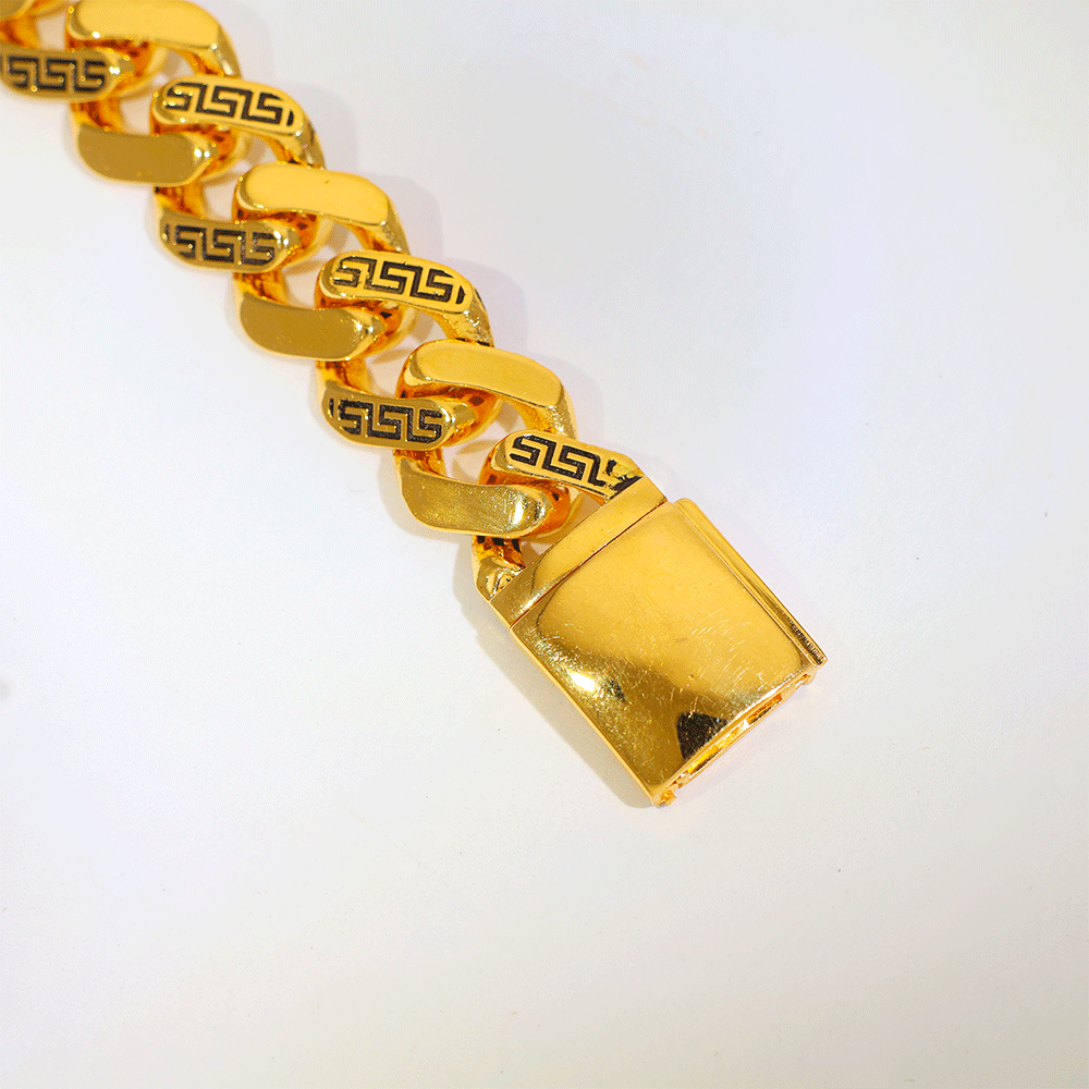 Greek Link Gold Gents Bracelet - Image 4