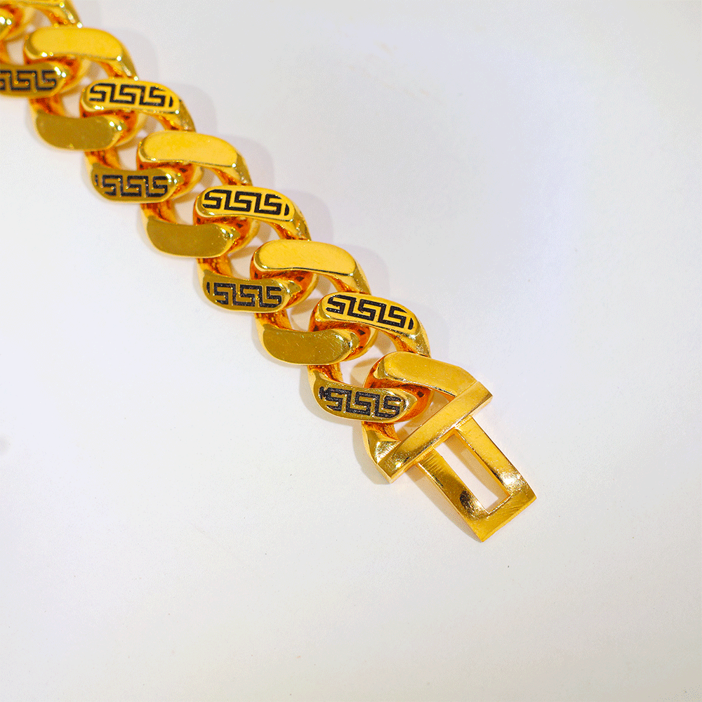 Greek Link Gold Gents Bracelet - Image 3
