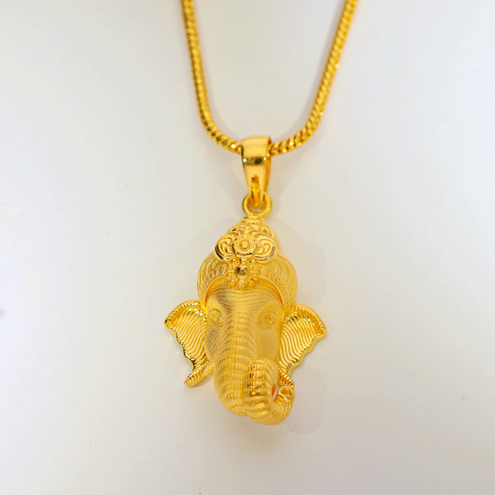 Divine Ganesh Gold Pendant - Image 3