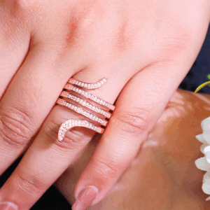 Serene Wave Diamond Ring