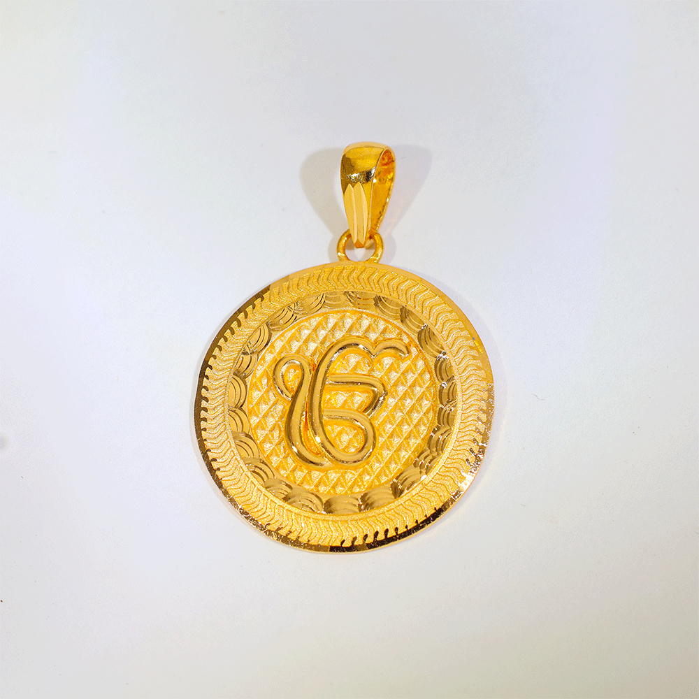 Ik Onkar Gold Pendant - Image 2