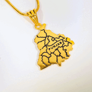 Punjab Map Gold Pendant