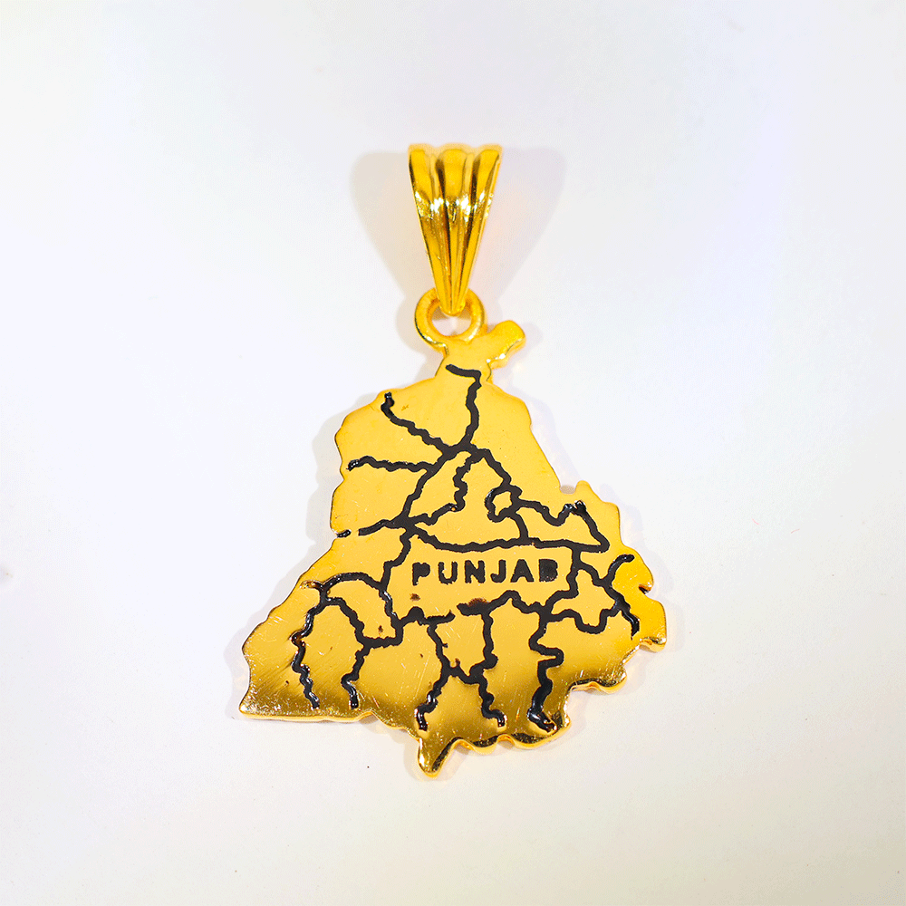 Punjab Map Gold Pendant - Image 2