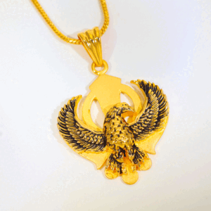Khanda Eagle Gold Gents Pendant