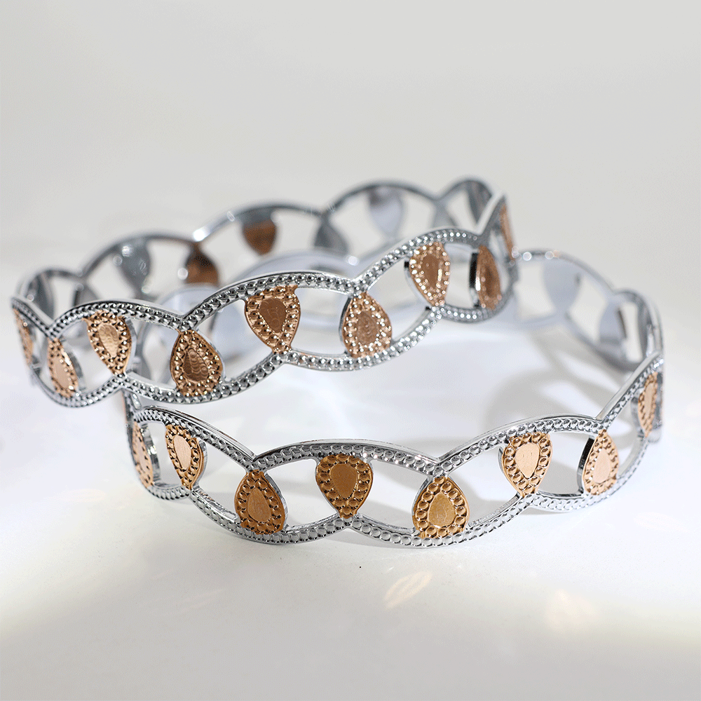 Regal Teardrop Link Kada Bangles - Image 2