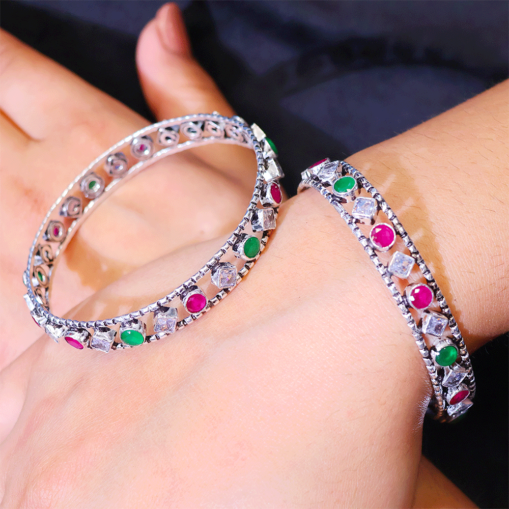 Heritage Multistone Kada Bangles
