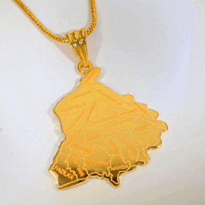 Detailed Punjab Map Gold Gents Pendant