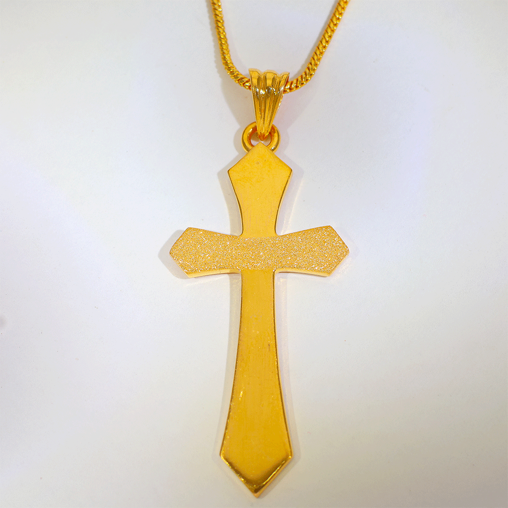 Classic Cross Gold Gents Pendant - Image 3