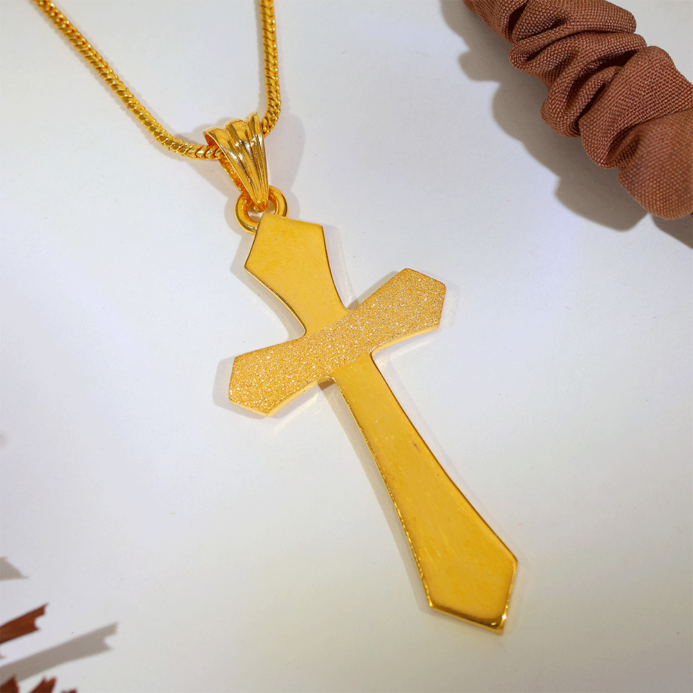 Classic Cross Gold Gents Pendant - Image 2