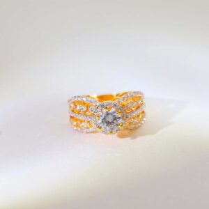 Lunaria Solitaire Halo Ring