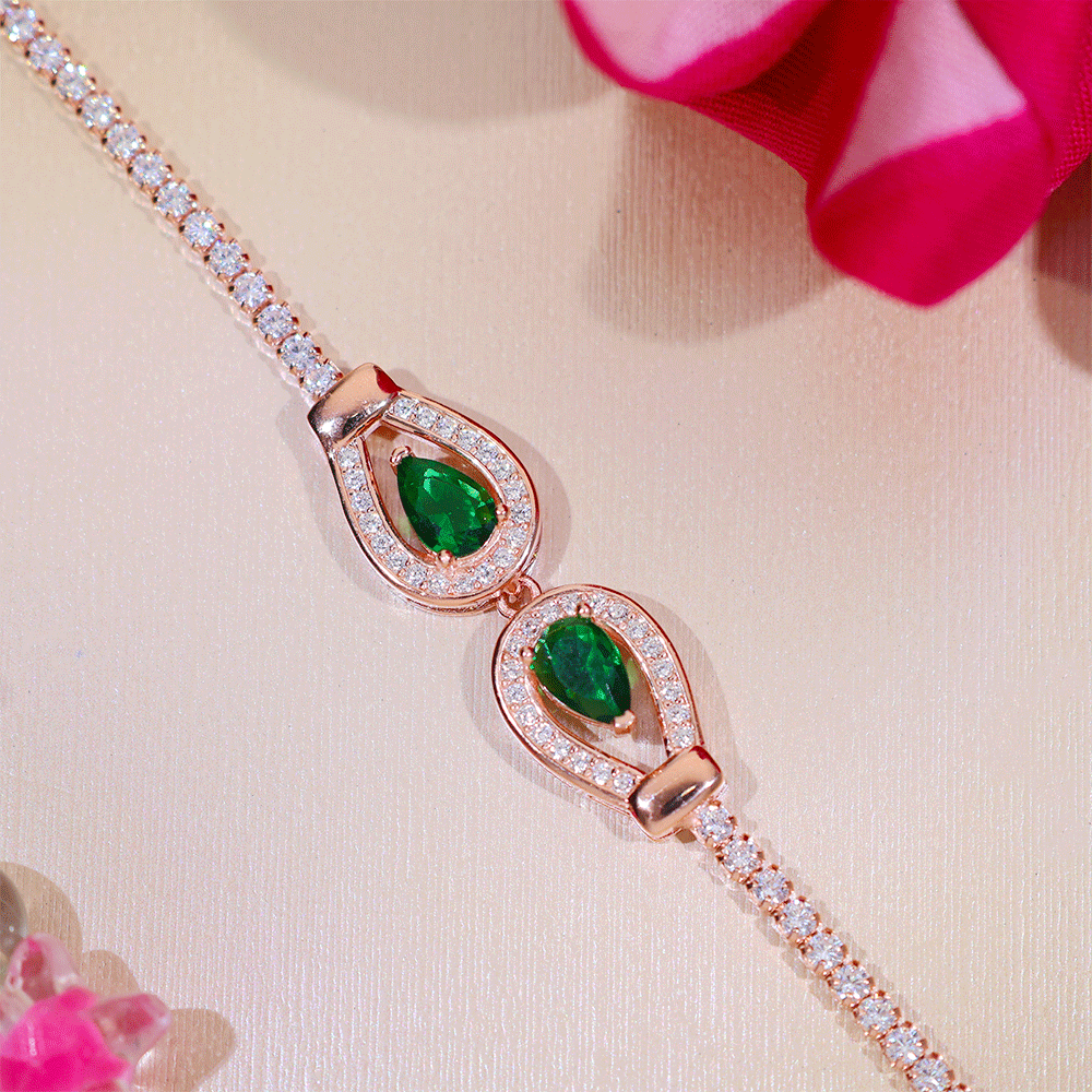 Emerald Drop Elegance Bracelet - Image 5