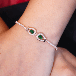 Emerald Drop Elegance Bracelet