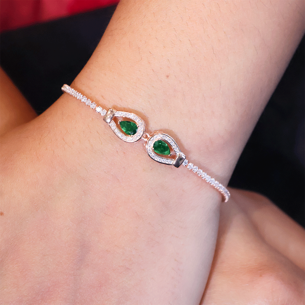 Emerald Drop Elegance Bracelet