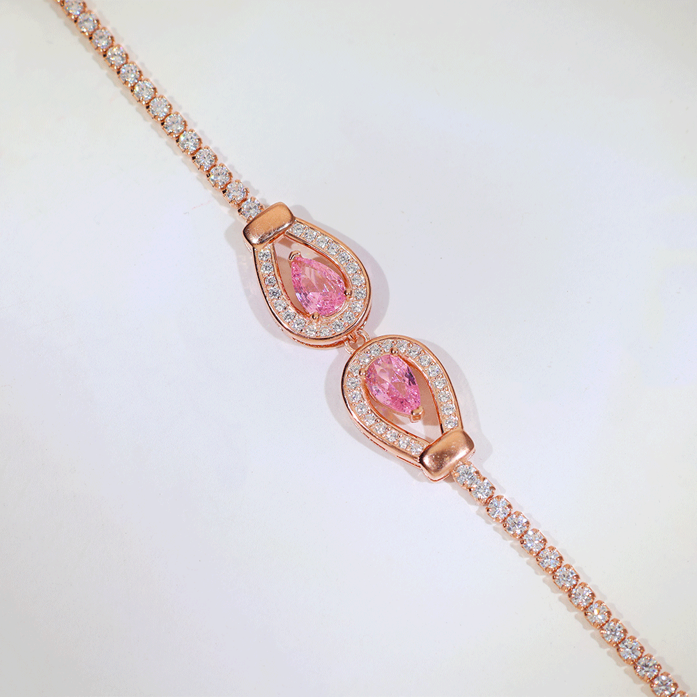 Blush Teardrop Sparkle Bracelet - Image 2