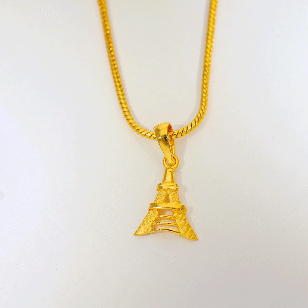 Golden Paris Charm Pendant - Image 2